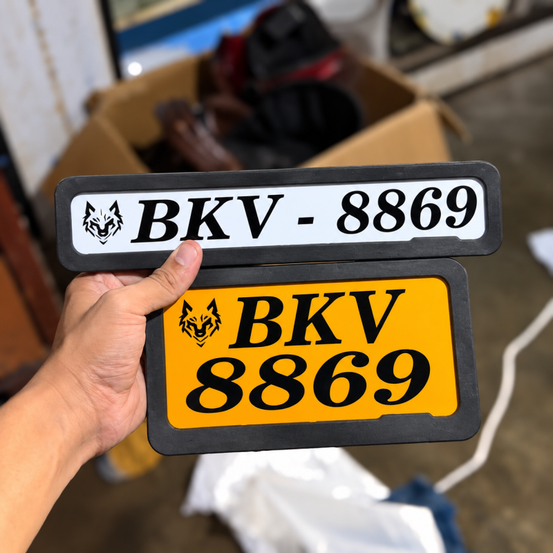 Indian number plate full set with cover